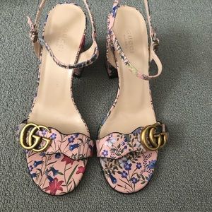 Gucci Marmont Floral Pink Rose Sandal